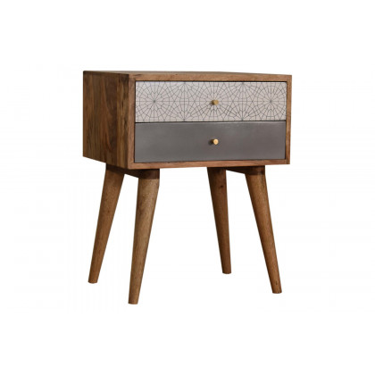 Artisan Patterned Bedside - Gray