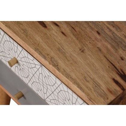 Artisan Patterned Bedside - Gray