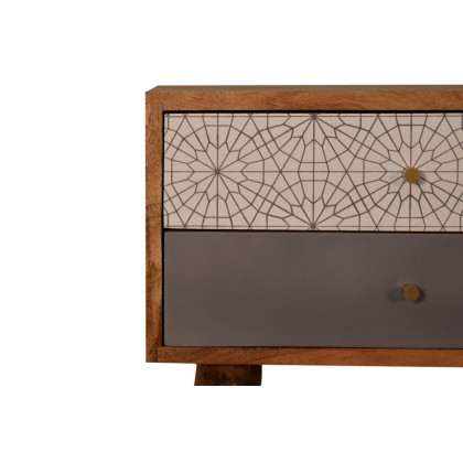 Artisan Patterned Bedside - Gray