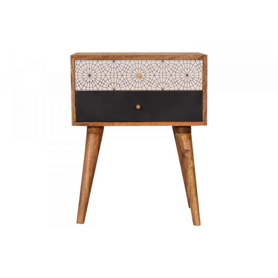 Artisan Patterned Bedside - Black