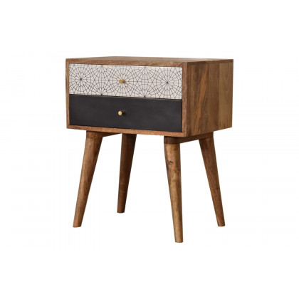 Artisan Patterned Bedside - Black