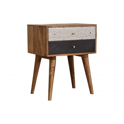 Artisan Patterned Bedside - Black