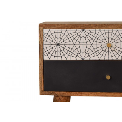 Artisan Patterned Bedside - Black