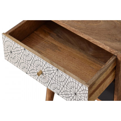 Artisan Patterned Bedside - Black
