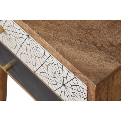 Artisan Patterned Bedside - Black