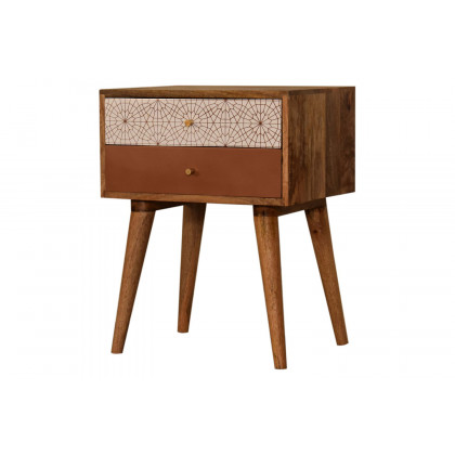 Artisan Patterned Bedside - Brick Red