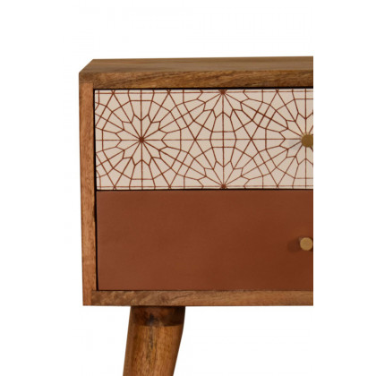 Artisan Patterned Bedside - Brick Red