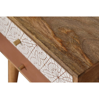 Artisan Patterned Bedside - Brick Red