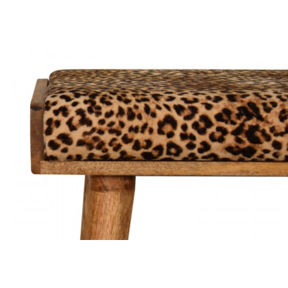 Artisan Tray Style Footstool - Velvet, Leopard