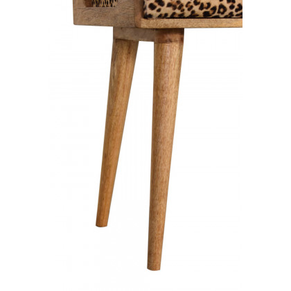 Artisan Tray Style Footstool - Velvet, Leopard