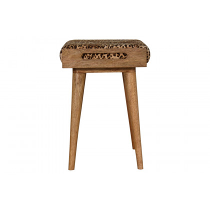 Artisan Tray Style Footstool - Velvet, Leopard