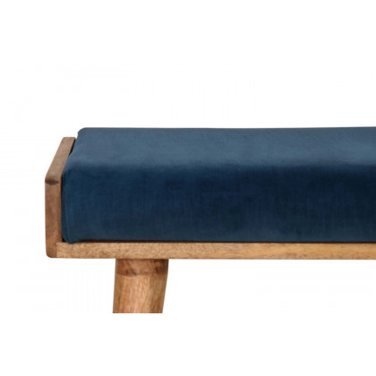 Artisan Tray Style Footstool - Velvet, Teal