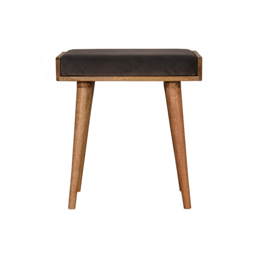 Artisan Tray Style Footstool - Velvet, Gray
