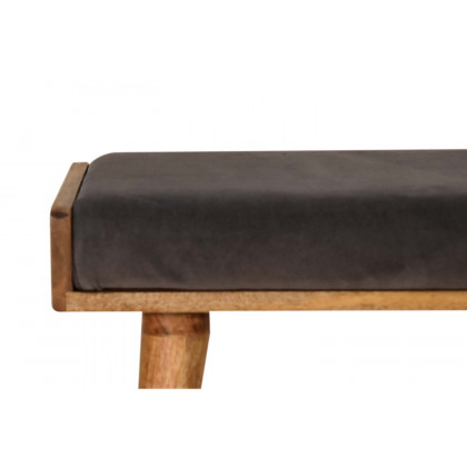 Artisan Tray Style Footstool - Velvet, Gray