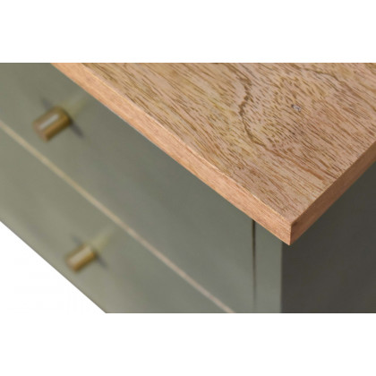 Artisan Hand Painted Bedside - Olive
