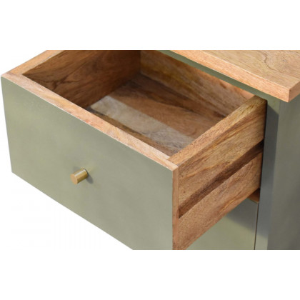 Artisan Hand Painted Bedside - Olive