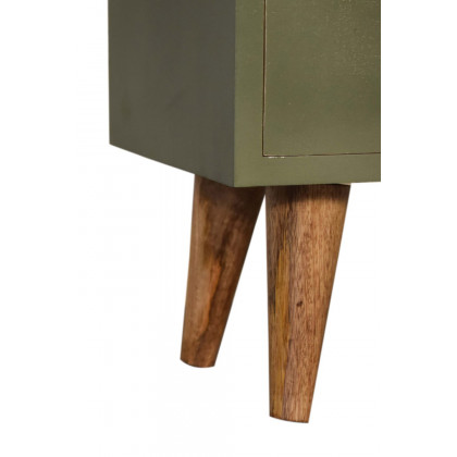 Artisan Hand Painted Bedside - Olive