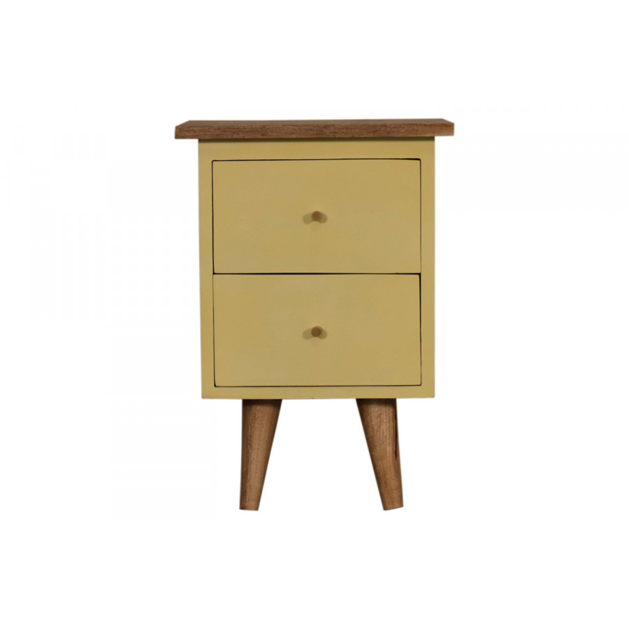 Artisan Hand Painted Bedside - Yellow