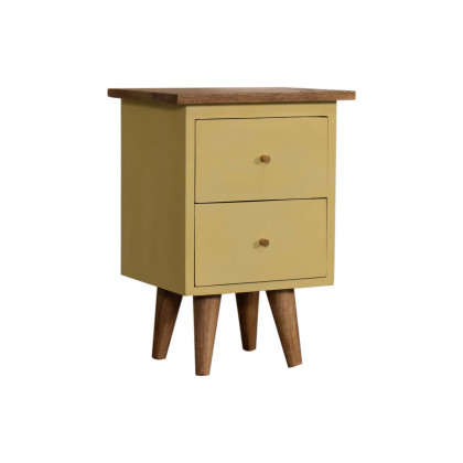 Artisan Hand Painted Bedside - Yellow