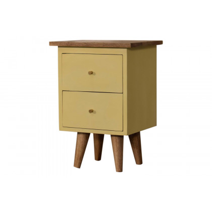 Artisan Hand Painted Bedside - Yellow