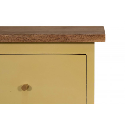 Artisan Hand Painted Bedside - Yellow