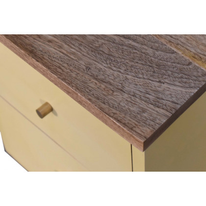 Artisan Hand Painted Bedside - Yellow