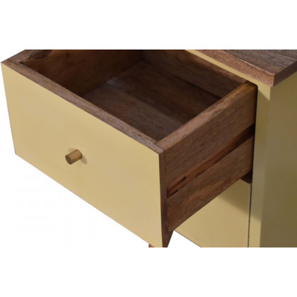 Artisan Hand Painted Bedside - Yellow