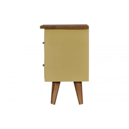 Artisan Hand Painted Bedside - Yellow