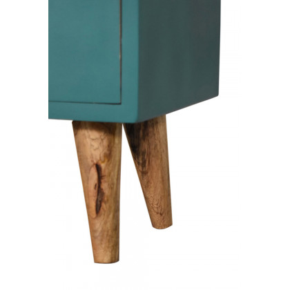 Artisan Hand Painted Bedside - Teal