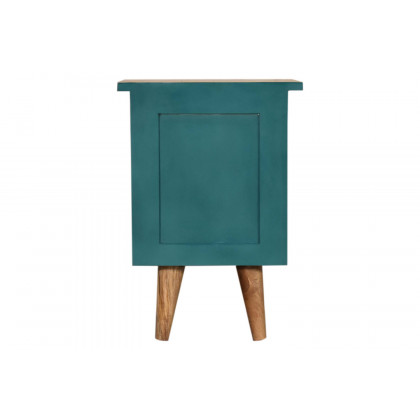 Artisan Hand Painted Bedside - Teal