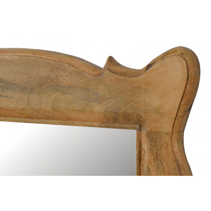 Artisan Hand Carved Oblong Frame with Mirror - Oak-ish