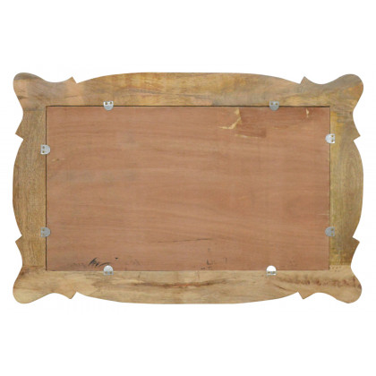 Artisan Hand Carved Oblong Frame with Mirror - Oak-ish
