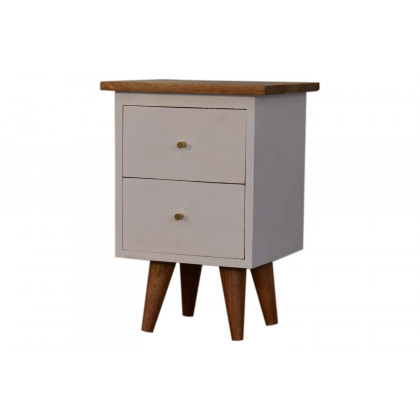 Artisan Hand Painted Bedside - White