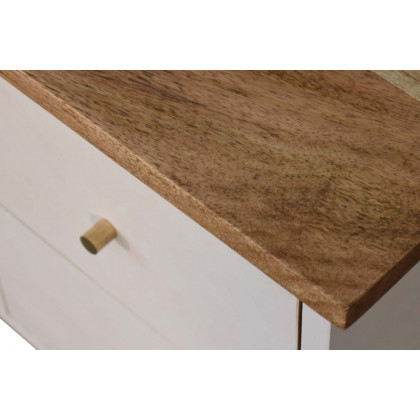 Artisan Hand Painted Bedside - White