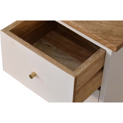 Artisan Hand Painted Bedside - White