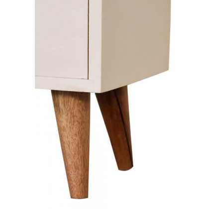 Artisan Hand Painted Bedside - White