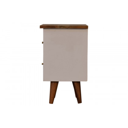 Artisan Hand Painted Bedside - White