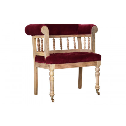 Artisan - Wine Red Mini Deep Button Hallway Chair