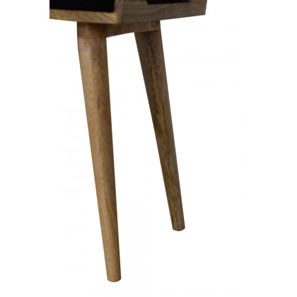 Artisan Tray Style Footstool - Velvet, Black