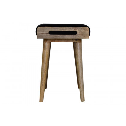 Artisan Tray Style Footstool - Velvet, Black