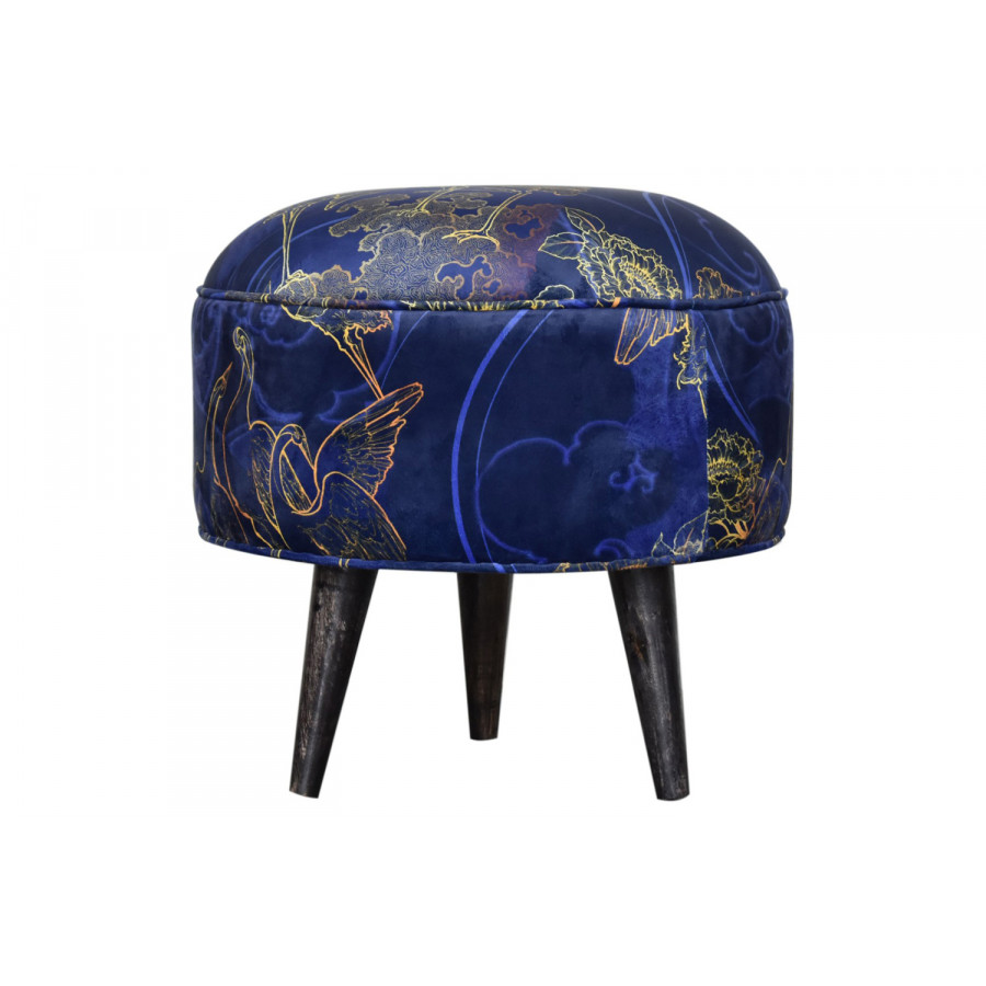 Artisan Nordic Style Footstool - Shangri-La, Velvet