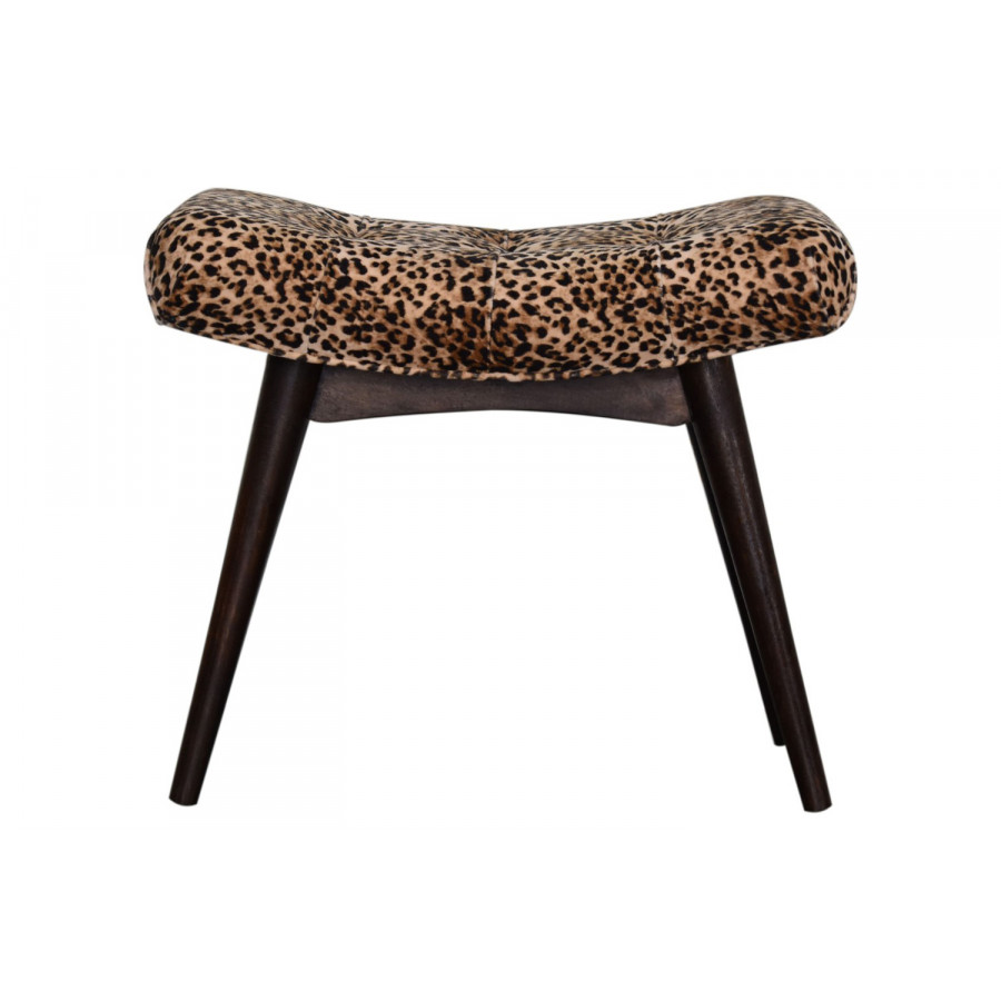 Artisan Curved Bench - Leopard, Velvet