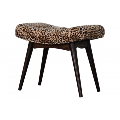Artisan Curved Bench - Leopard, Velvet