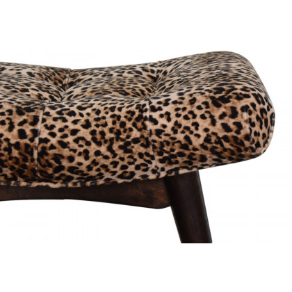 Artisan Curved Bench - Leopard, Velvet