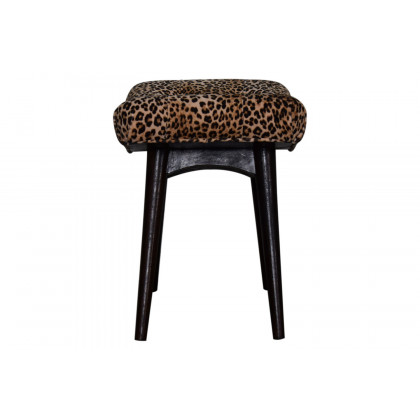 Artisan Curved Bench - Leopard, Velvet