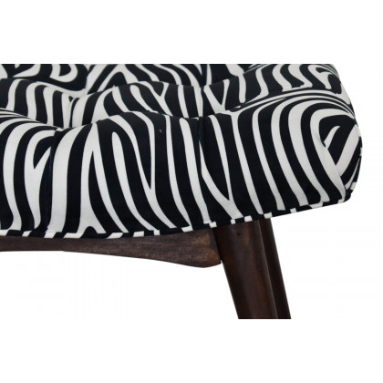 Artisan Curved Bench - Zebra, Velvet