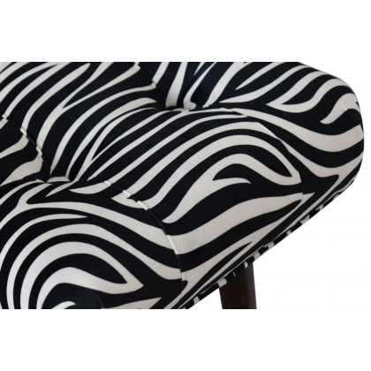 Artisan Curved Bench - Zebra, Velvet