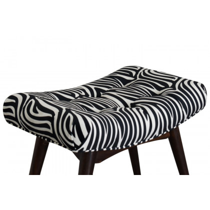 Artisan Curved Bench - Zebra, Velvet