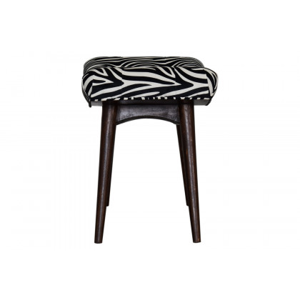 Artisan Curved Bench - Zebra, Velvet
