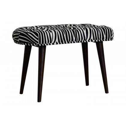 Artisan Deep Button Bench - Zebra, Velvet